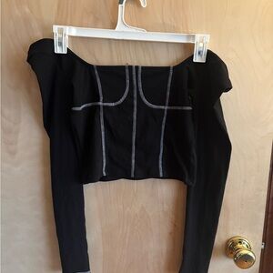 Forever 21 Black Off-Shoulder Crop Top